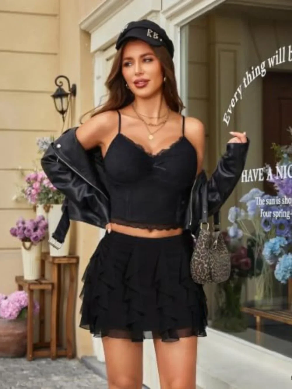 Layered Ruffle Flowy Mesh Mini Skirt Y2K High Rise A-Line Summer
